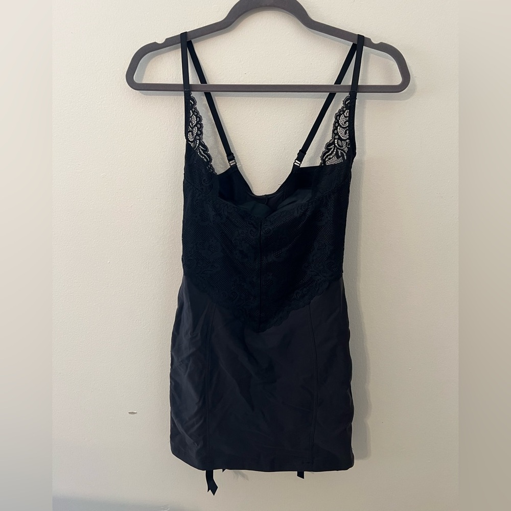 24hr SALE 🔥 Black Lace Shapewear Slip Dress with Adjustable Straps